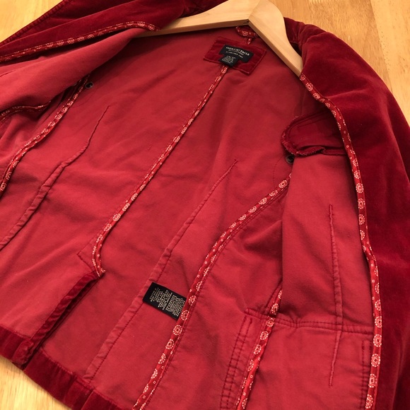 SOLD! AEO Red Velvet Jacket w/ Pockets- XS - Picture 5 of 7